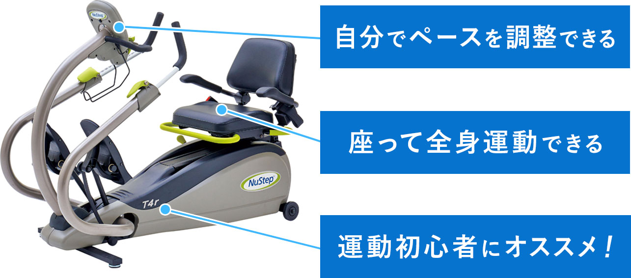 「ニューステップ」：運動初心者にオススメの座って全身運動のできるマシン！