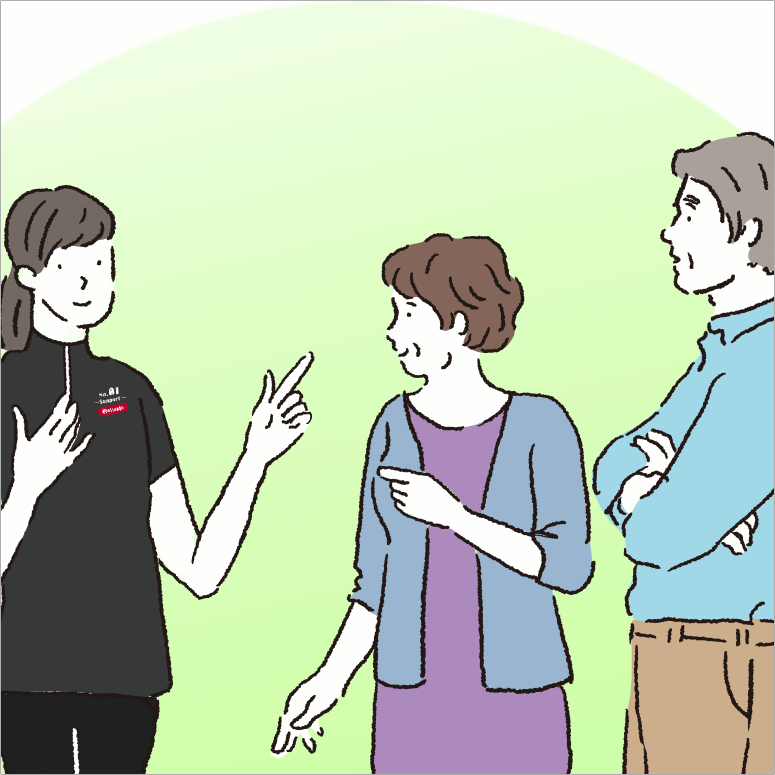 見学時にサービスやトレーニング環境について詳しく説明いたします!